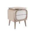 Modern Minimalist Nightstand with Drawer and Unique Curved Design
