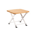 Portable Folding Square Table with Wooden Top and Metal Frame
