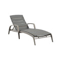 Modern Ergonomic Outdoor Chaise Lounge with Aluminum Frame and Textilene Fabric